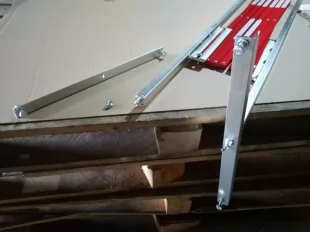 Barierka składana nożycowa harmonijkowa | zapora drogowa, biało-czerwona